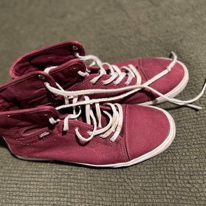Vans, Women US 7.5, white and maroon